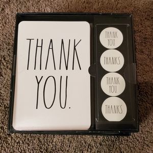 Rae Dunn - Thank You - Note Card Set - Stickers - off white